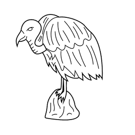 Vulture black and white clipart