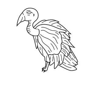 Vulture black and white clipart