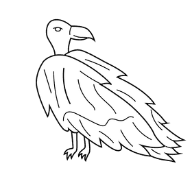 Vulture black and white clipart