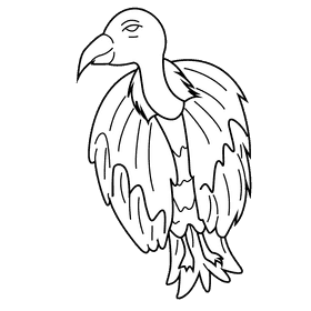 Vulture black and white clipart