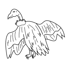 Vulture black and white clipart