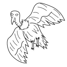 Vulture black and white clipart