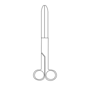 Surgical scissors black and white clipart