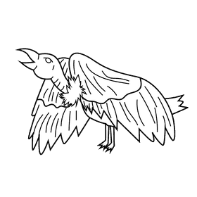 Vulture black and white clipart