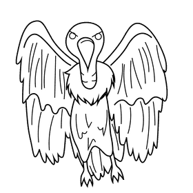 Vulture black and white clipart