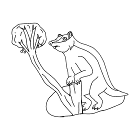 Badger Get Fruit black and white clipart