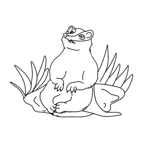 Badger Rest black and white clipart