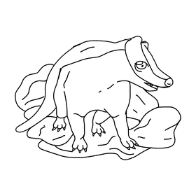 Badger Stay black and white clipart