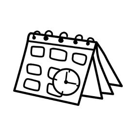 Binder Calendar black and white clipart