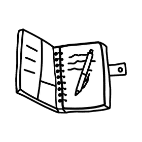 Binder Diary black and white clipart