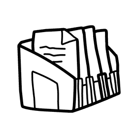 Binder Foldable black and white clipart