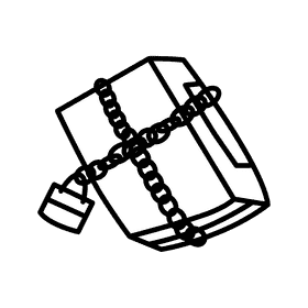Binder Locked black and white clipart