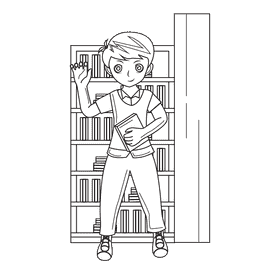 Book Club Find Book black and white clipart