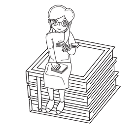 Book Club Hobby Reading black and white clipart