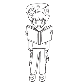 Book Club Imagination black and white clipart