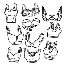 Bra Set black and white vector