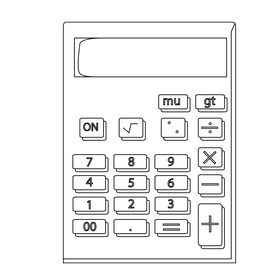 Calculator drawing black and white clipart