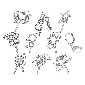 Bubble Wand  Set black and white vector