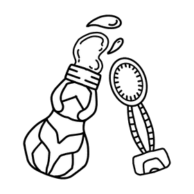 Bubble Wand Bottle black and white clipart