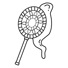 Bubble Wand Oval black and white clipart