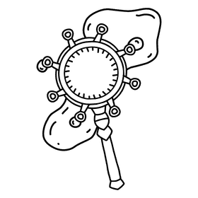 Bubble Wand Plus black and white clipart