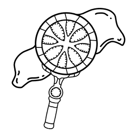 Bubble Wand Round black and white clipart