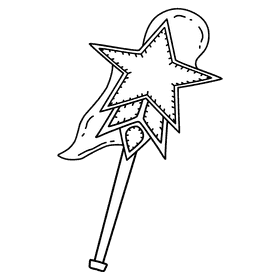 Bubble Wand Star black and white clipart
