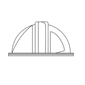 Surveyor helmet drawing black and white clipart