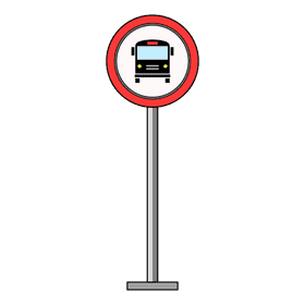 Bus Stop Circle Sign clipart