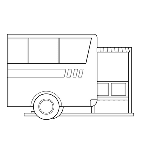 Bus Stop Leaving black and white clipart
