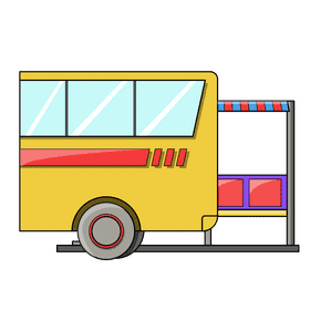 Bus Stop Leaving clipart