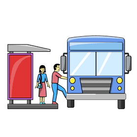 Bus Stop Queuing clipart