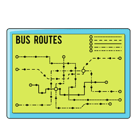 Bus Stop Route Map clipart