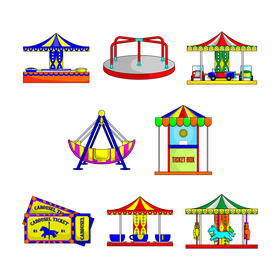 Carousel vector Set vector