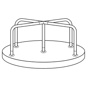 Carousel Children Playground black and white clipart