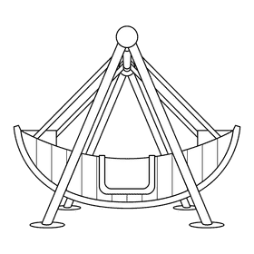 Carousel Fair Boat black and white clipart