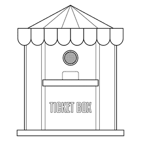 Carousel Ticket Box black and white clipart