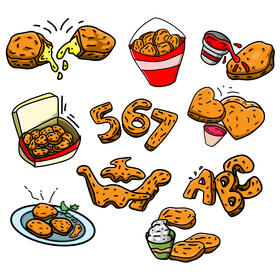 Chicken Nugget Set vector