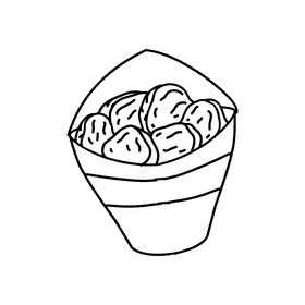 Chicken Nugget Fast Food black and white clipart