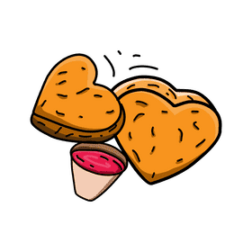 Chicken Nugget Heart clipart