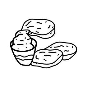 Chicken Nugget Mayonnaise black and white clipart