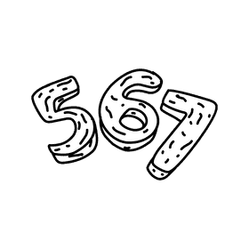 Chicken Nugget Number black and white clipart