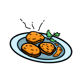 Chicken Nugget Plate clipart