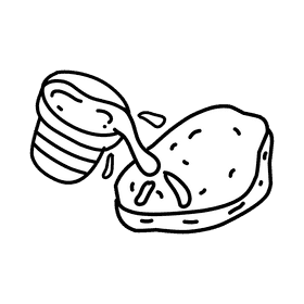 Chicken Nugget Sauce black and white clipart