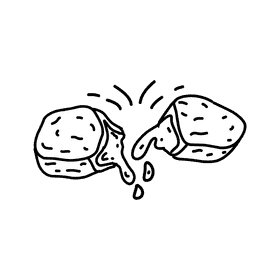 Chicken Nugget Stuffed black and white clipart