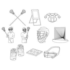 Lacrosse  Set black and white vector