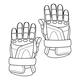 Lacrosse Gloves black and white clipart