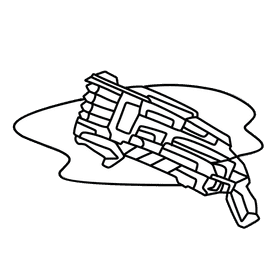 Nerf gun elite warden black and white clipart