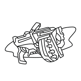 Nerf gun megalodon strike black and white clipart