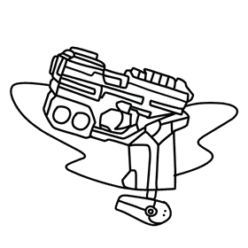Nerf gun rival knockout black and white clipart